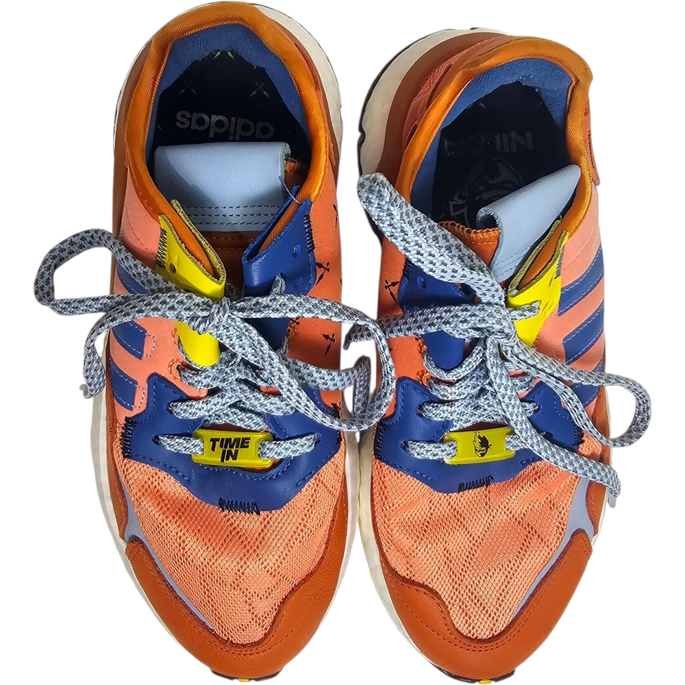Adidas X Ninja Orange Blue Nite Jogger Time In Mesh Leather Sneakers Size 6.5 - Picture 4 of 12